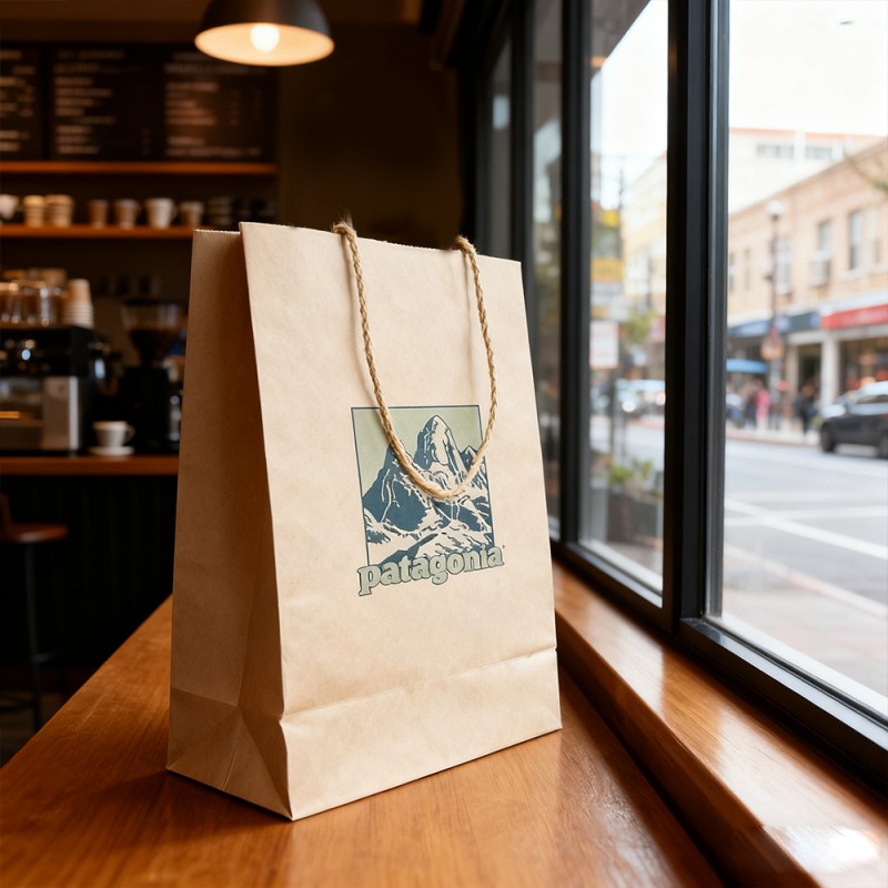 حقيبة حمل الهدايا الورقية من ورق الكرافت بحبل ورقي