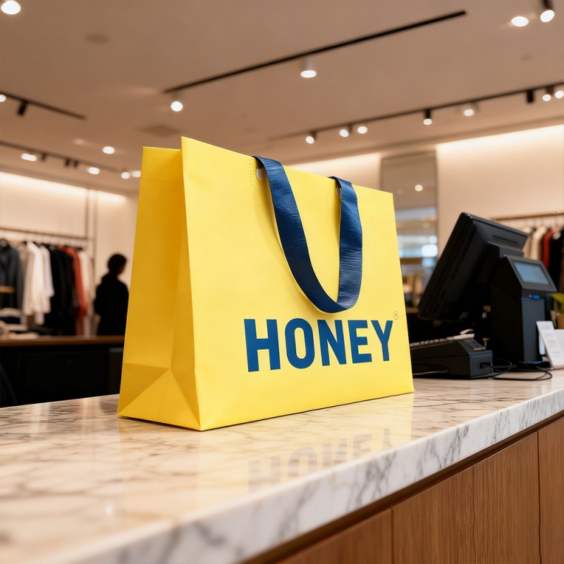 حقيبة كتف من ورق الكرافت مغلفة PP